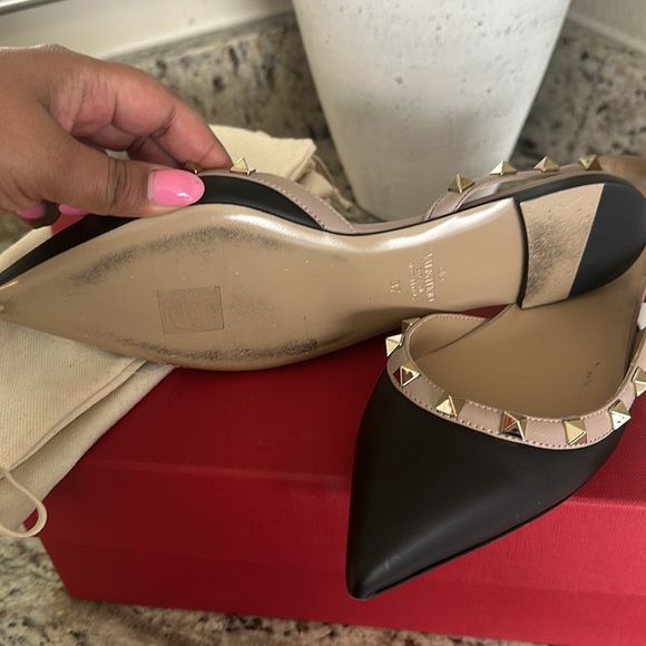 Original Valentino Stud Slingback flats with original box and dust bags. size 37 - Picture 3 of 5